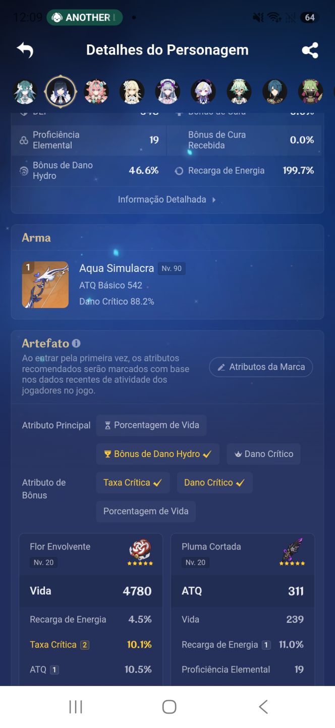 Conta com Yelan C2 R1, Varesa e Vodyanitsa