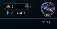 CONTA LEAGUE OF LEGENDS NÍVEL 20
