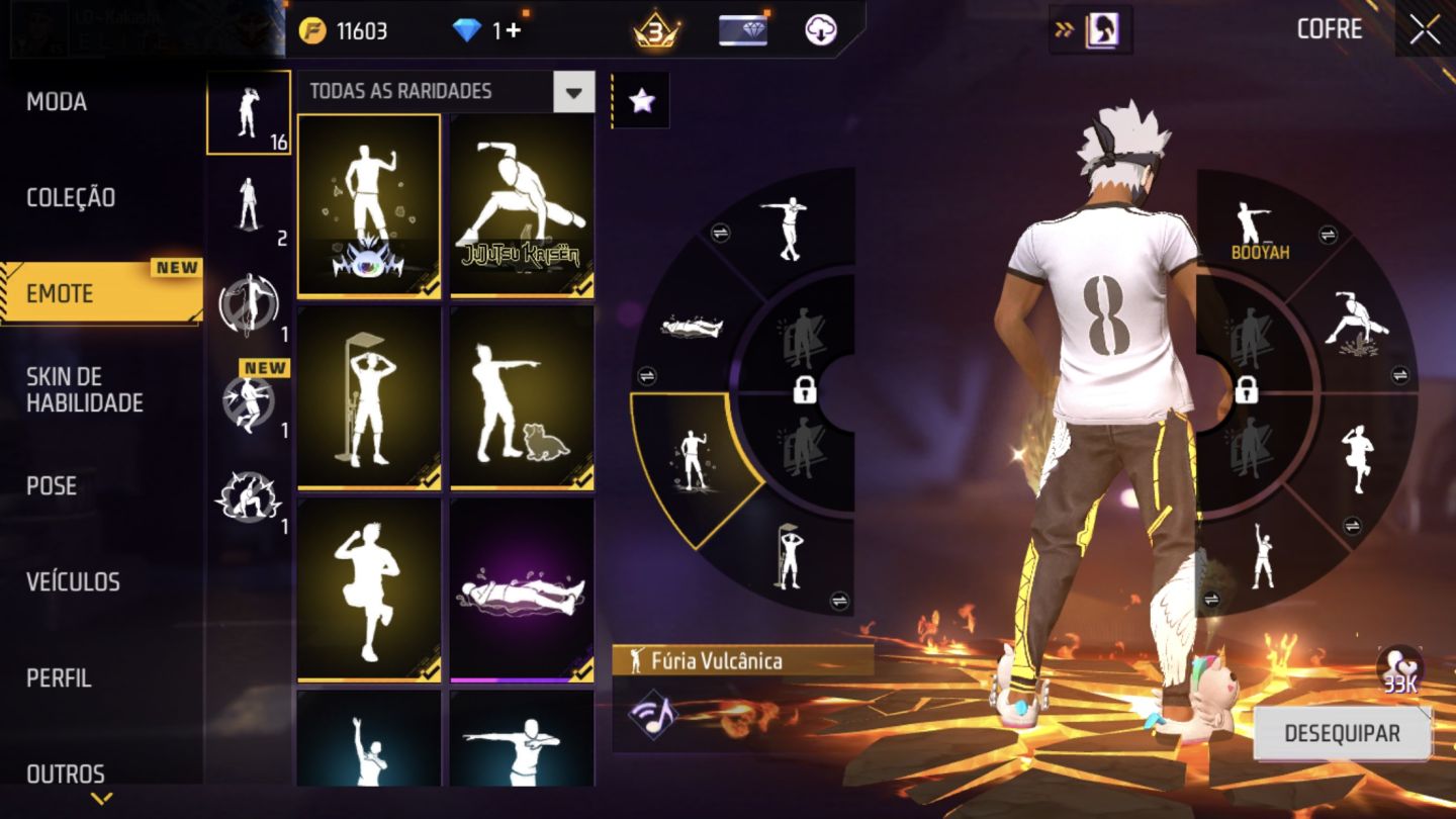 Conta de Free Fire com angelical amarela e entrada do gojo (exclusiva)