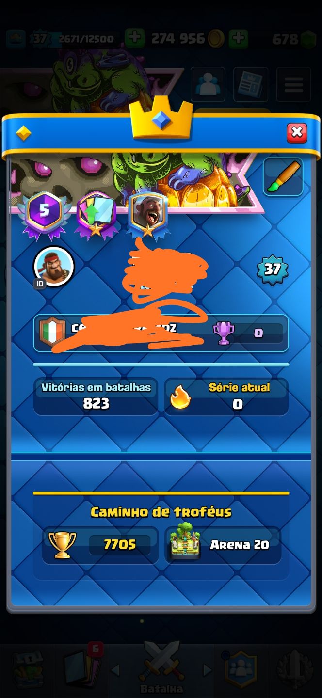 Conta clash veterana completa é passe atualizado
