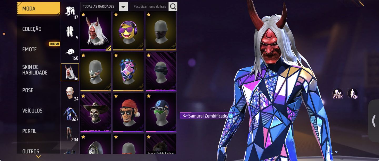 CONTA FREE FIRE [327 PEITAS] CONJUNTO DIABÃO | FULL ATT 2 DISPARO | SUPER FUSÃO