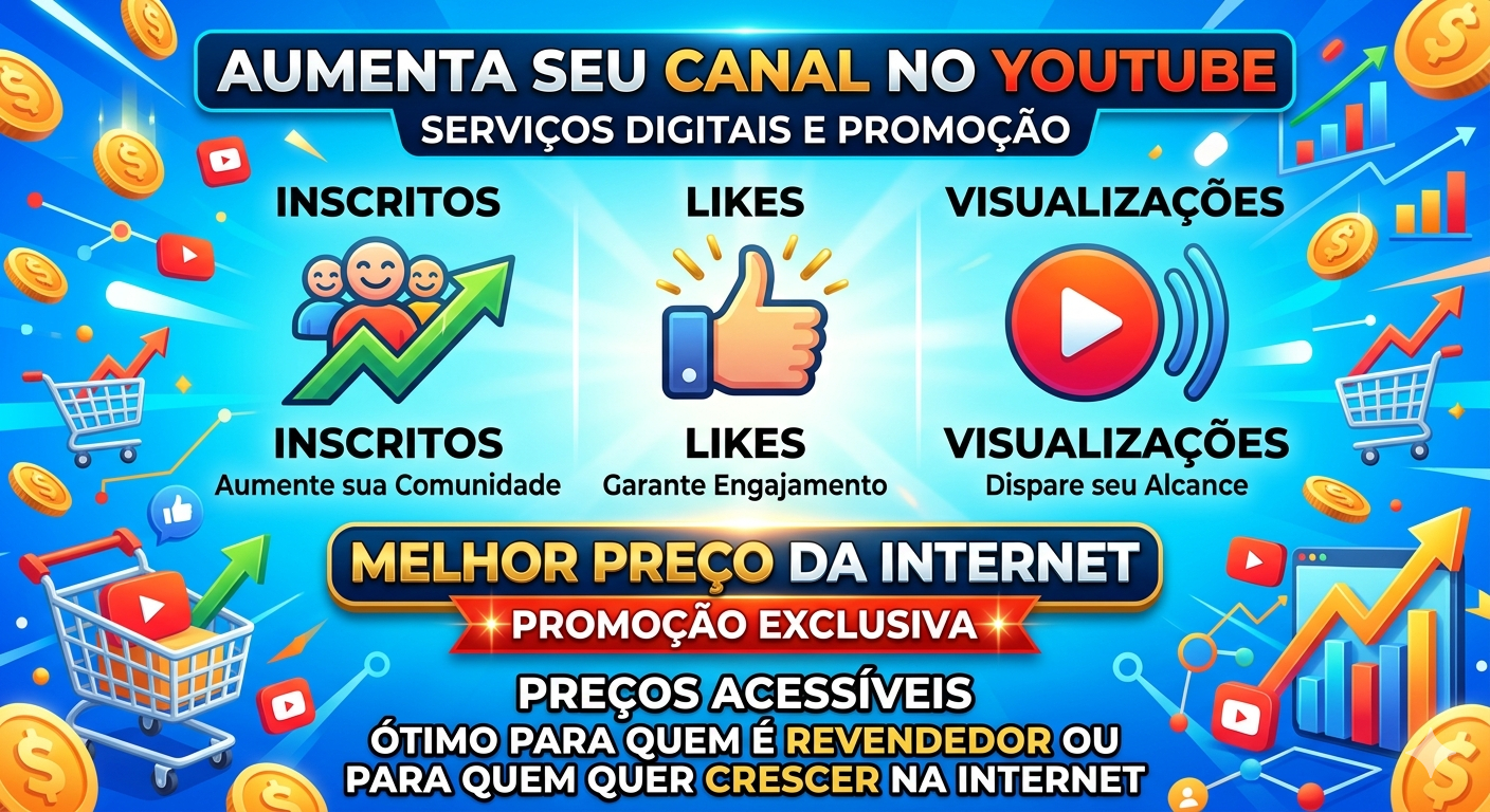 YOUTUBE - likes, visualizações, inscritos e muito mais