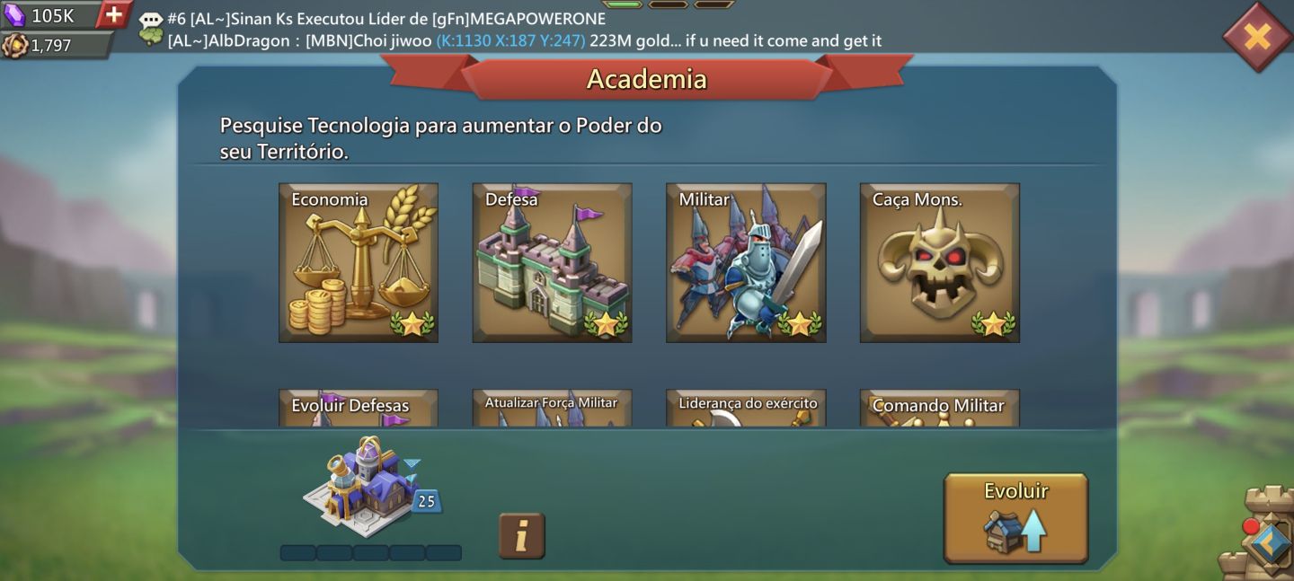 Conta lords mobile 1.500b de poder