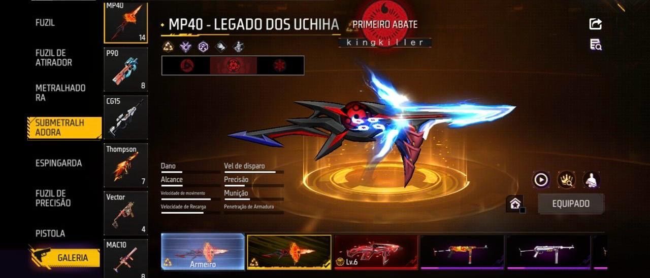 Minha conta de Free Fire gemada
