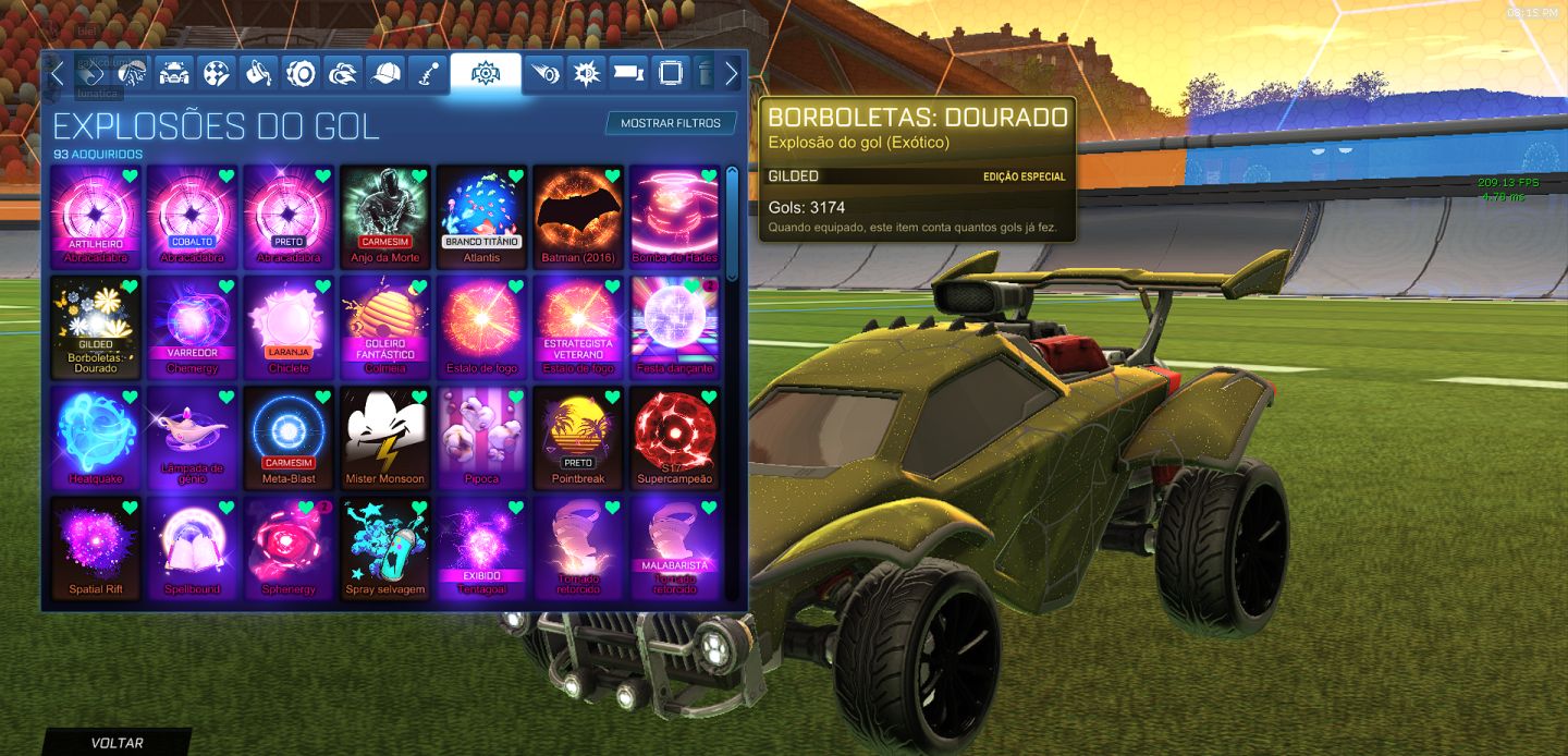 CONTA EXCLUSIVA ROCKET LEAGUE SKYLINE+BATMOVEL+TAGS GRAND CHAMPION+LEVEL2500+BIO