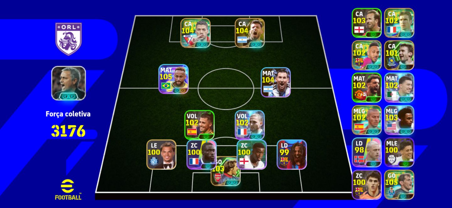 CONTA eFOOTBALL MOBILE | FORÇA 3176 | MESSI, NEYMAR E CRAQUES ESPECIAIS