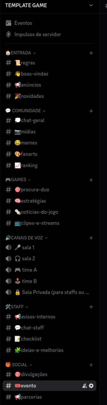 Servidor Discord Gamer | Estrutura Profissional e Visual