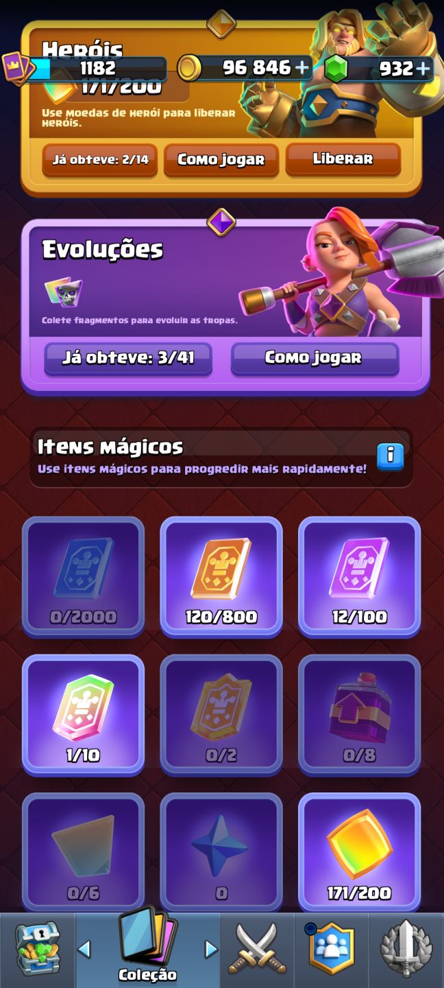 Conta Clash Royale (5596 troféus/arena 16)