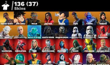 CONTA DE FORTNITE COM TRAVIS SCOTT E OUTRAS MAIS 136 SKINS E PELO MENOR PREÇO!!