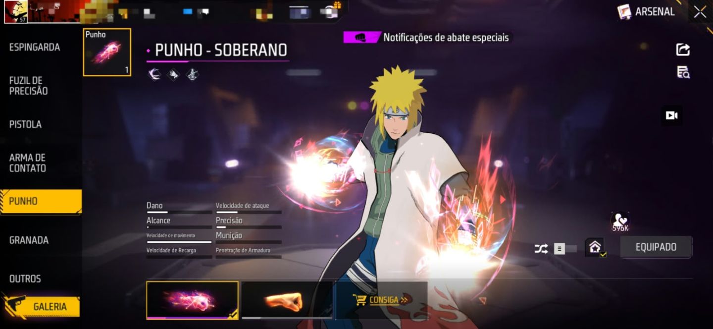 Conjunto Minato + Punho Soberano + UMP, MP40 e XM8 Atributadas Permanentes