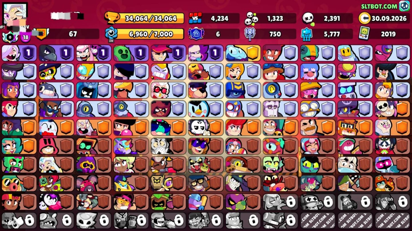 CONTA BRAWL STARS DE 2019 ( 90+ BRAWLERS 900+ ITENS INCLUINDO SKINS ETC)