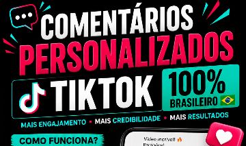 Comentários Personalizados Para Tiktok 100% BR (7 dias de garantia reposição)