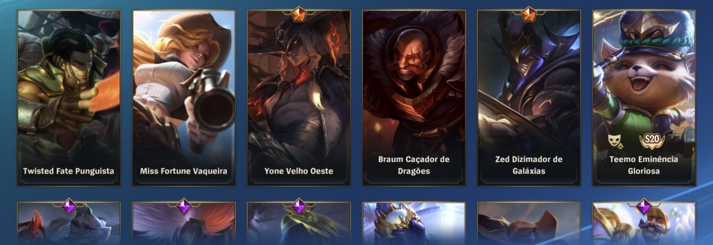 Conta wild rift Ex Challenger 35 Skins