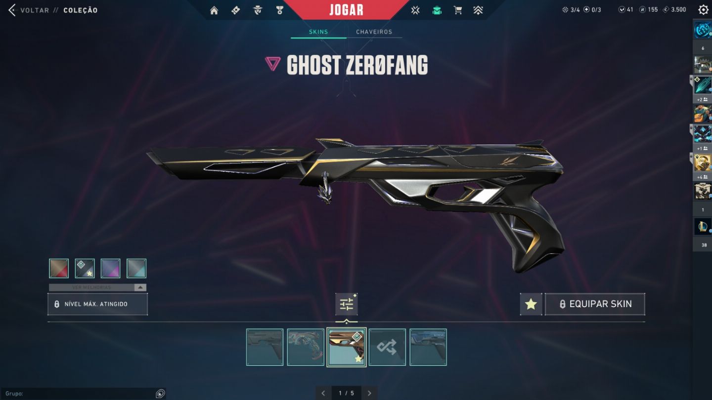 Conta com várias skins