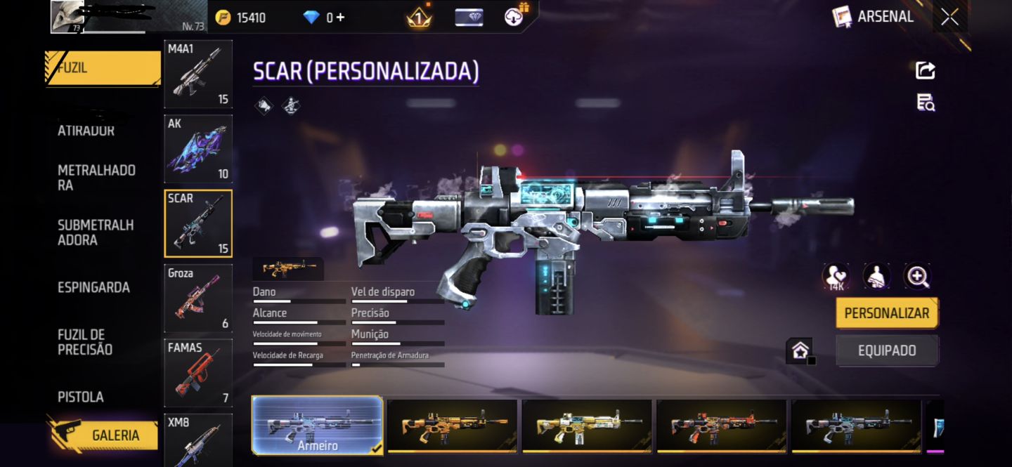 Conta de Free Fire com pacote itachi antiga