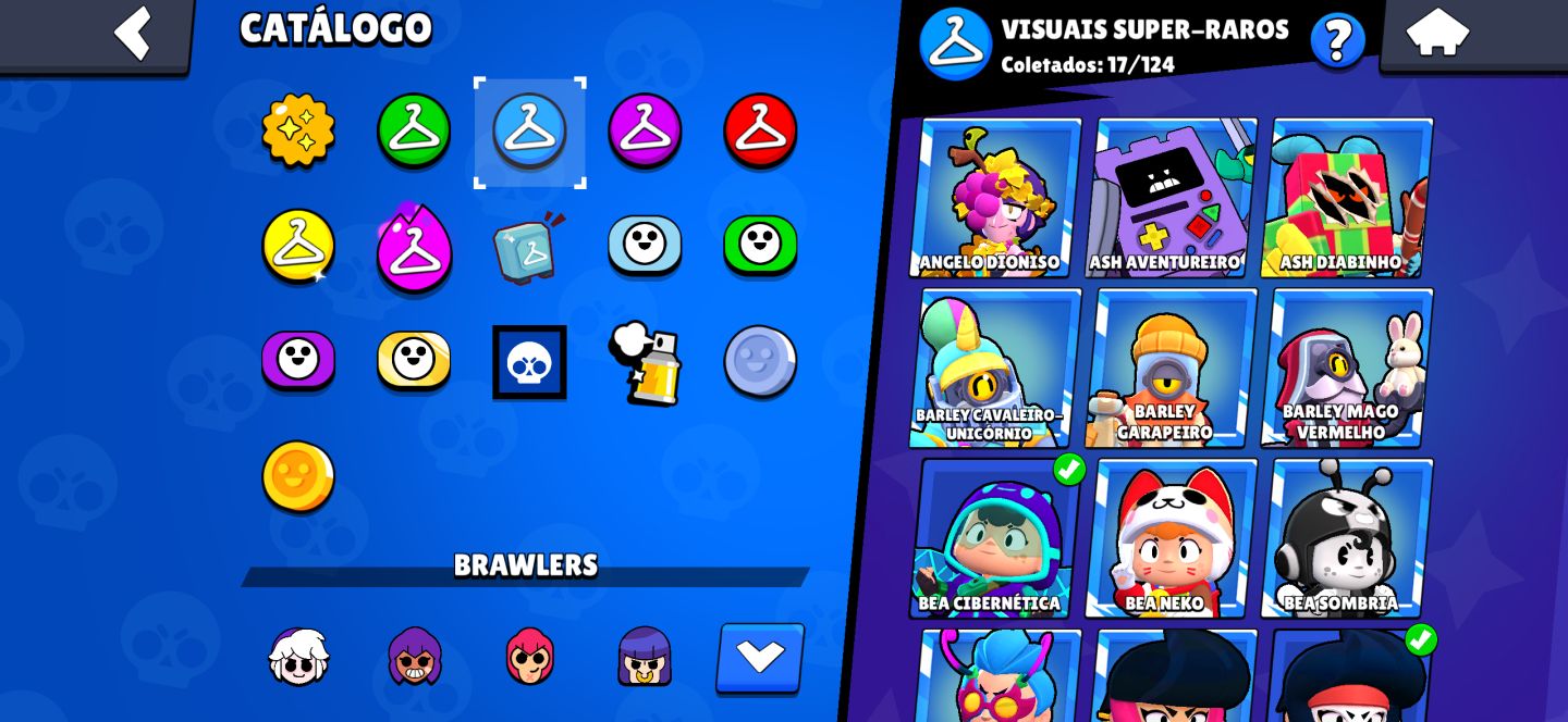 CONTA BRAWSTARS UPADA,VÁRIAS SKINS E PERSONAGENS,ÓTIMA PRA RANK COM OS META FULL