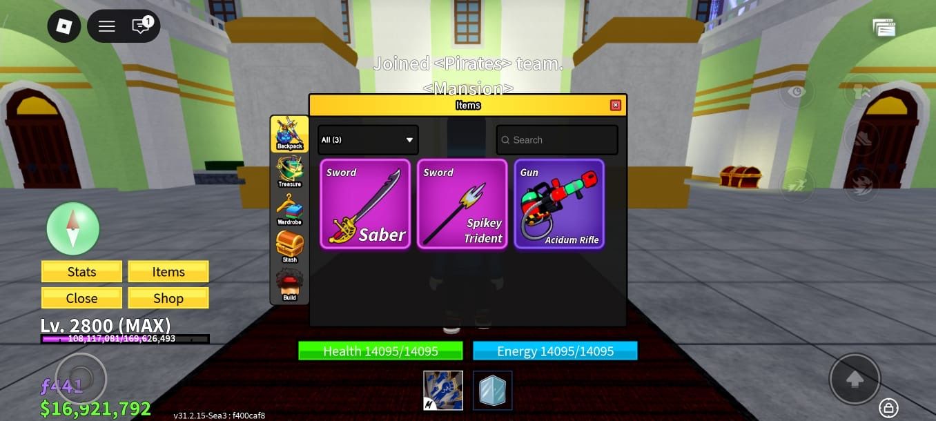 CONTA BLOX FRUITS LV MAX (LV. 2800)