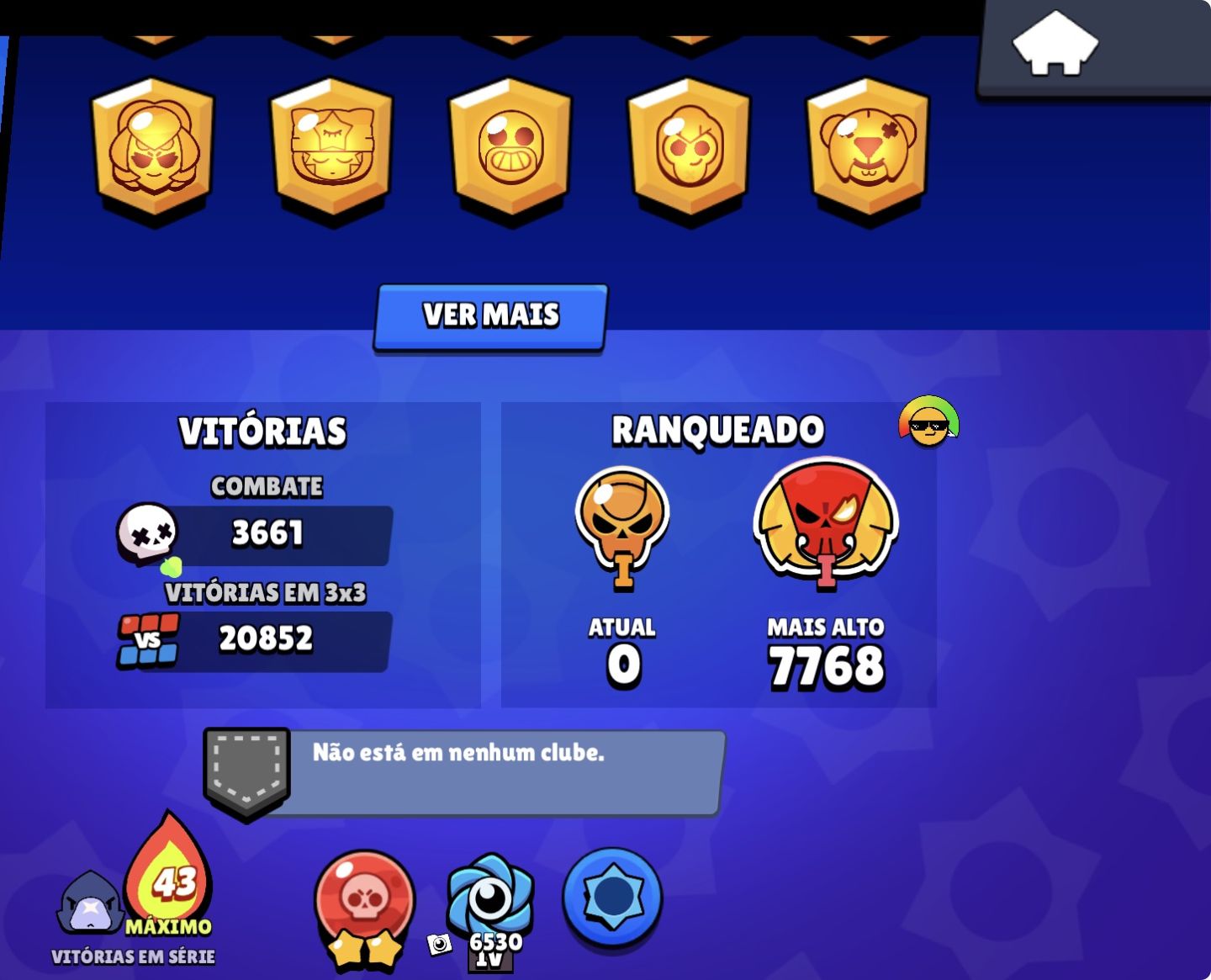 CONTA DE BRAWL STARS, 52 MIL TROFEUS FULL ACESSO! PRIMEIRO DONO! 100% SEGURO!