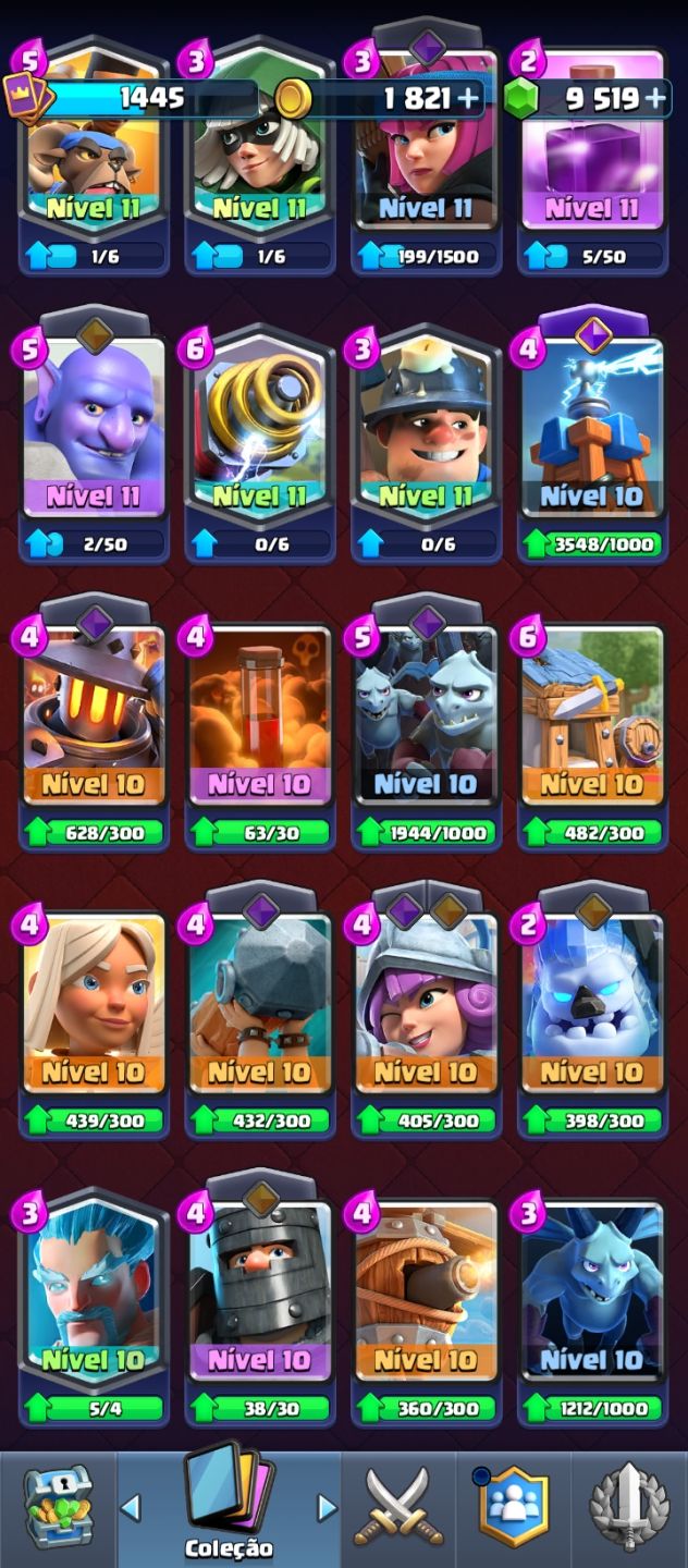 CONTA CLASH ROYALE NIVEL DE REI 14, +9MIL GEMAS E TROCA NICK GRÁTIS