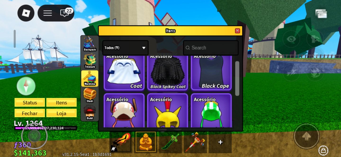 Conta de Roblox cheia de skins e itens raros