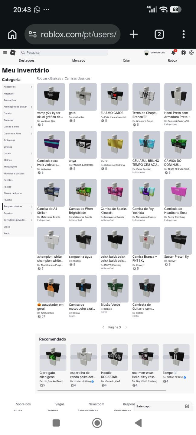 Conta roblox 2020 11k Gastos mais GoldLika: Battle e varios Off Sales