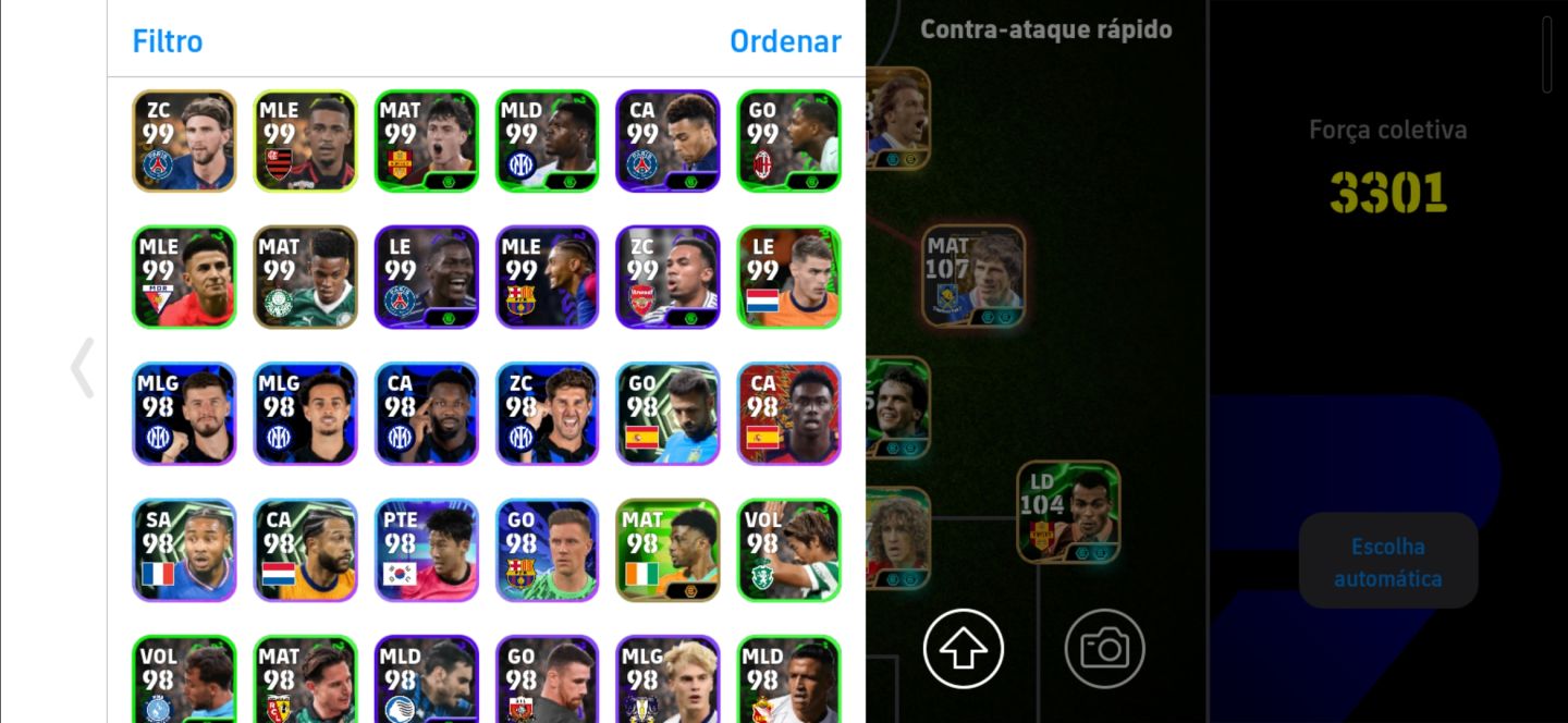 CONTA EFOOTBALL MOBILE FORÇA COLETIVA 3301