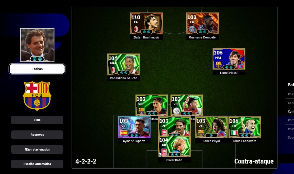 CONTA eFOOTBALL STEAM | FORÇA 3218 | IBRAHIMOVI 110, RONALDINHO, MESSI E MUITO