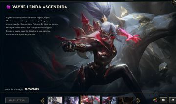 Conta de lol com varias skin boa, vayne ascendida