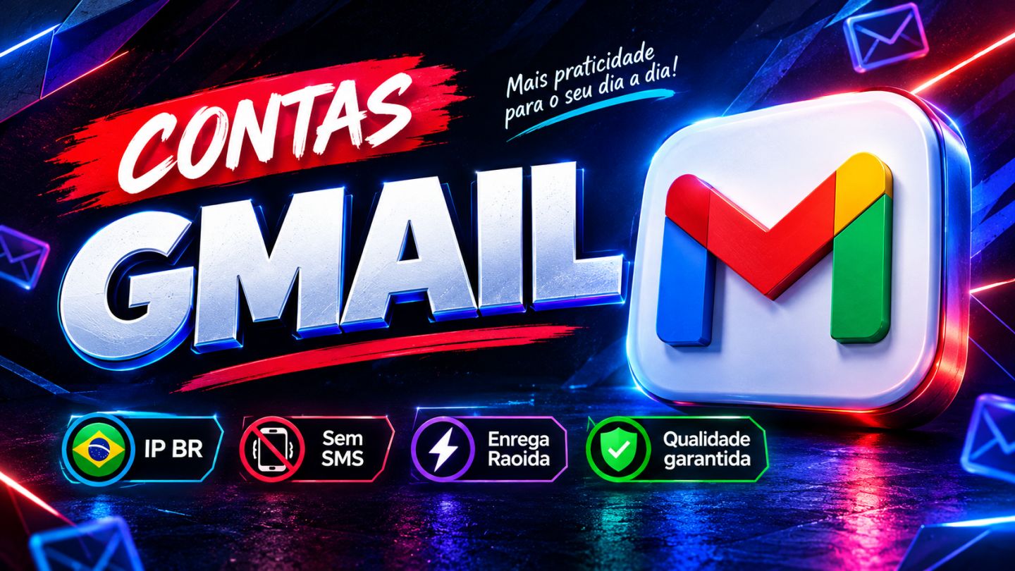 Contas Gmail IP BR | Sem SMS | Entrega automática | Qualidade garantida