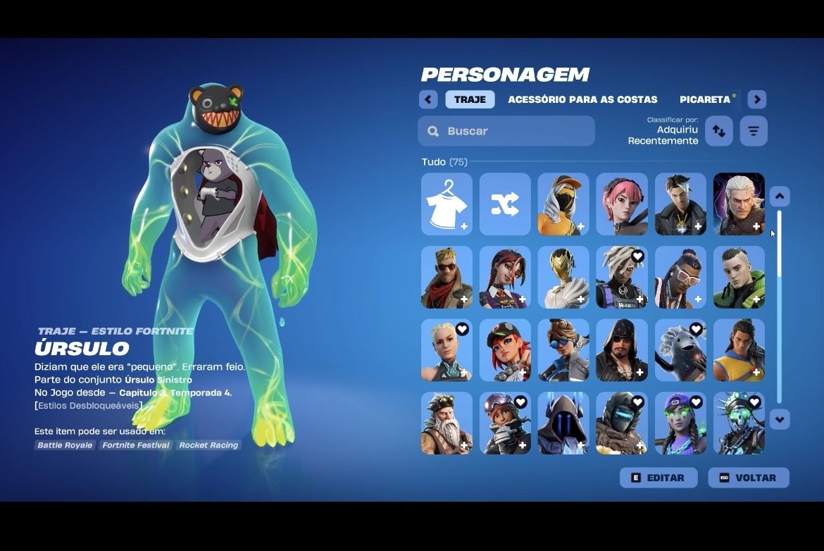 Conta de fortnite com skin tryhards passes antigos e muitas picaretas tryhards