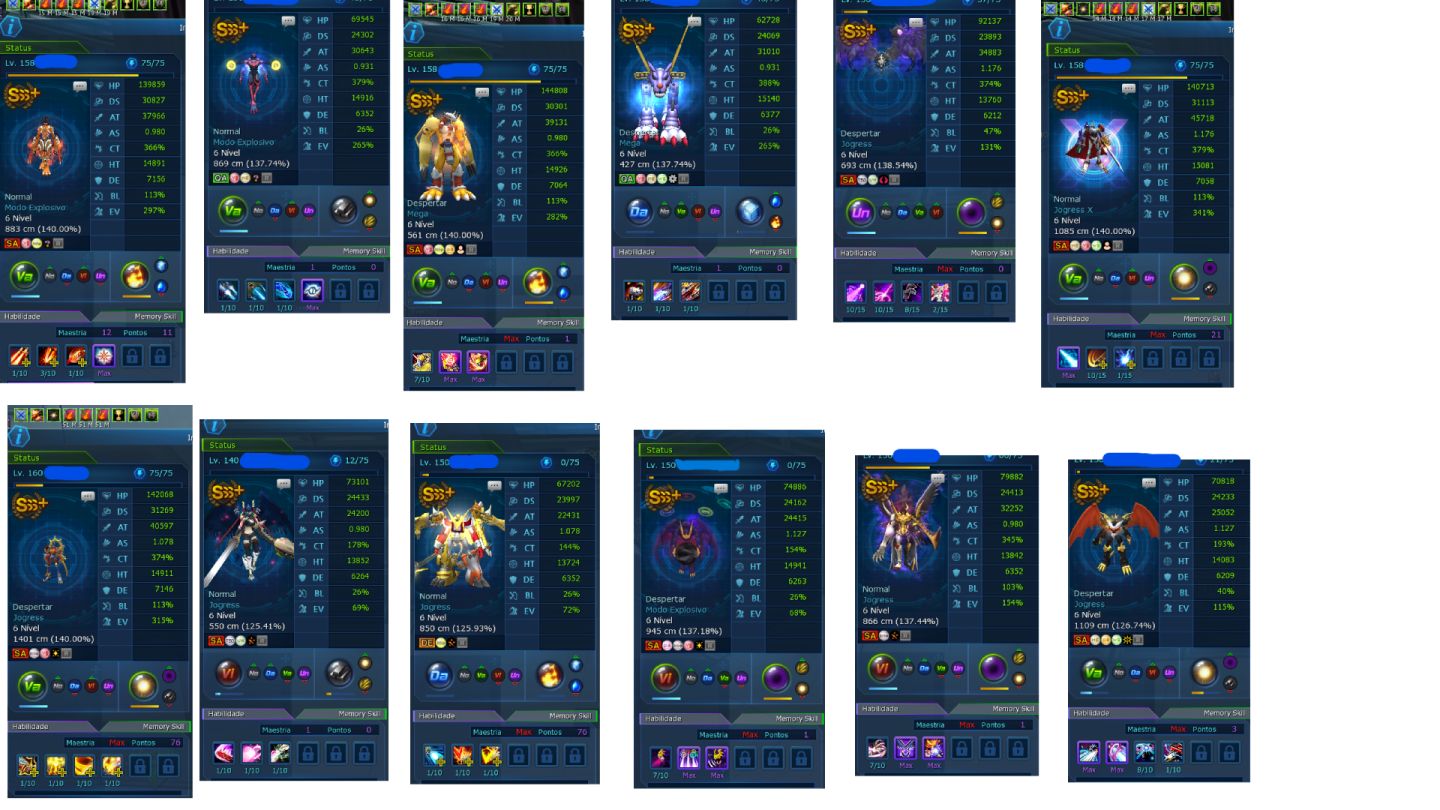 Conta Tamer 157 - OMM, SusaEx, 13 SSS+ - Servidor: Alphamon (LADMO)