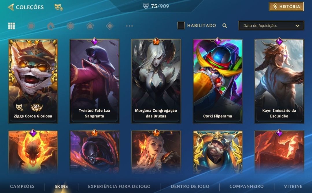CONTA WILD RIFT, AATROX LANTERNA DRACONICA, 75 SKINS, MAESTRIA 7 AATROX, BRASIL