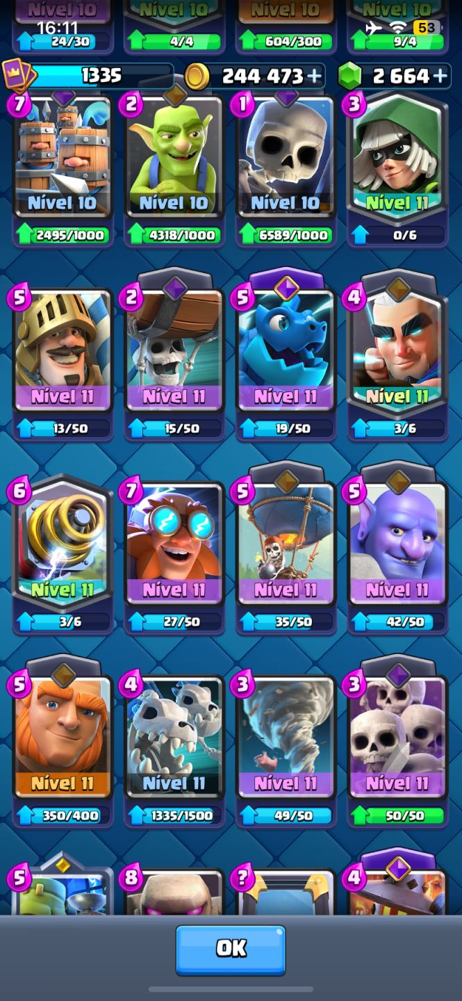 Conta clash royale 10 anos, 10k troféus
