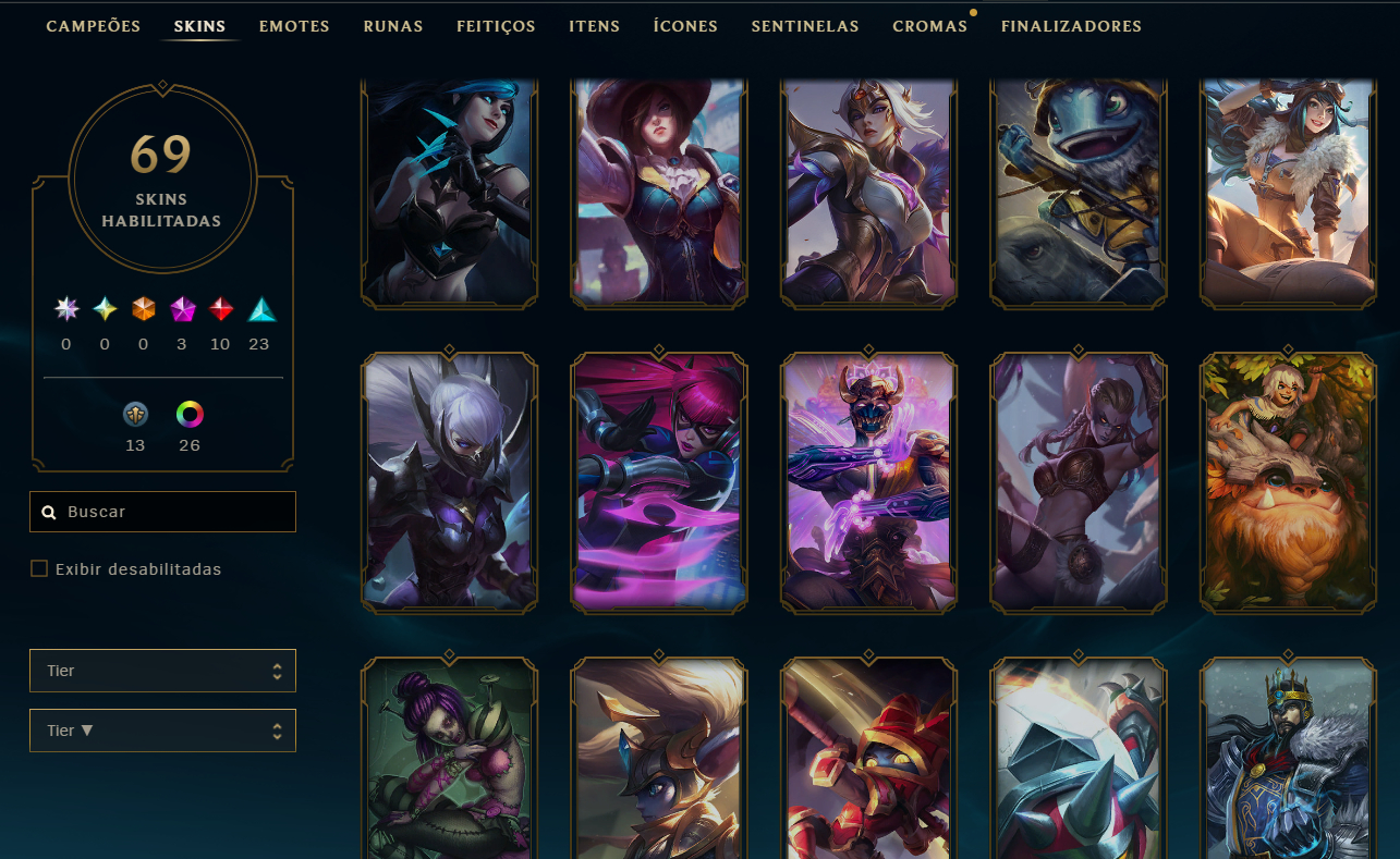 Conta com 69 skins excelente pra upar