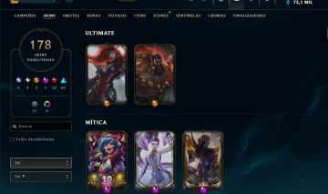 Conta com muita skin