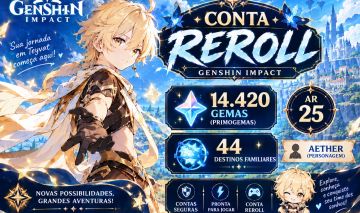 Conta Genshin Impact América Ar25 + 14.420 Primogems + 140 Pulls