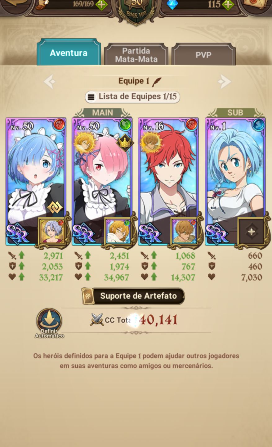 Conta com collab/ Subaru e Beatrice+Emilia vermelha+Priscilla/Todos de relíquia
