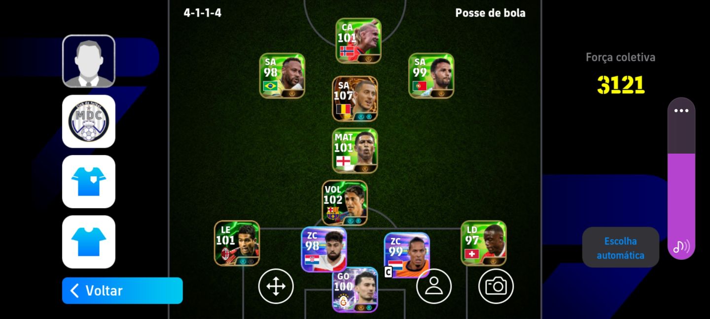 Conta efotball com hazard Big time iniciante