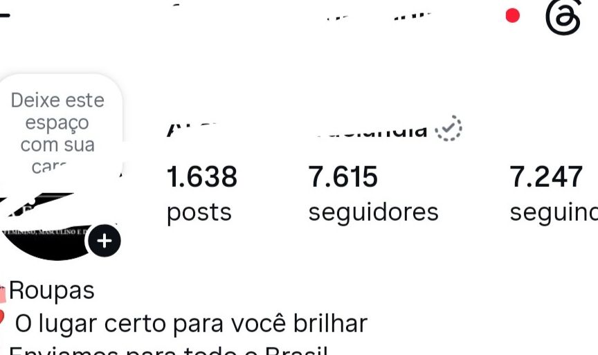Conta do Instagram com 7615, liberado