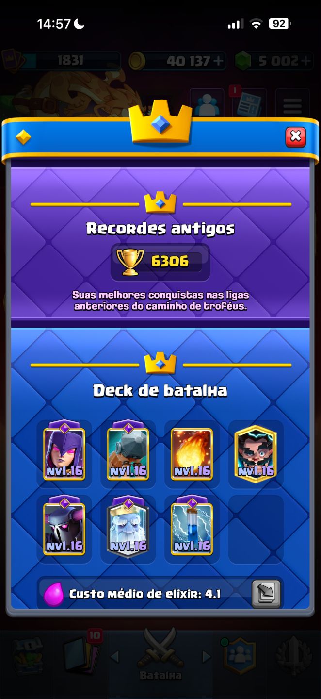 CONTA CLASH ROYALE GEMADA PRO PLAYER