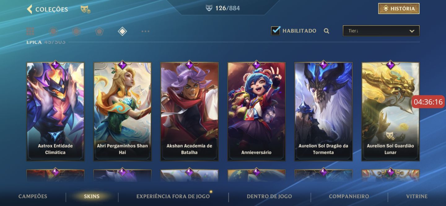 Conta wild rift Main Aurelion top 100 todas as skins dele mais 126 skin ultimate