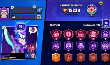 CONTA BRAWL STARS 15K TROFÉUS | 55 BRAWLERS | KAZE + 5 LENDÁRIOS