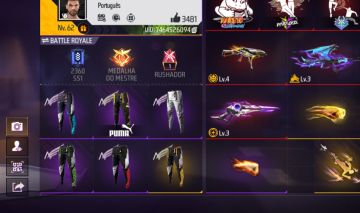Conta de free fire top prime 5 quase 6 com todas as angelicaisenos a roxa