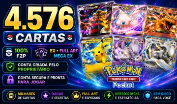 Conta Pokémon TCG Pocket 4576 Cartas | EX, Full Art, Mega EX e Raras e GOLDs