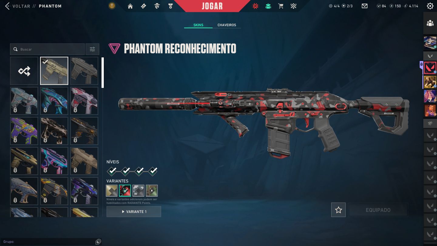 CONTA VALORANT NIVEL 100 COM 5 SKINS (VALOR NEGOCIAVEL)