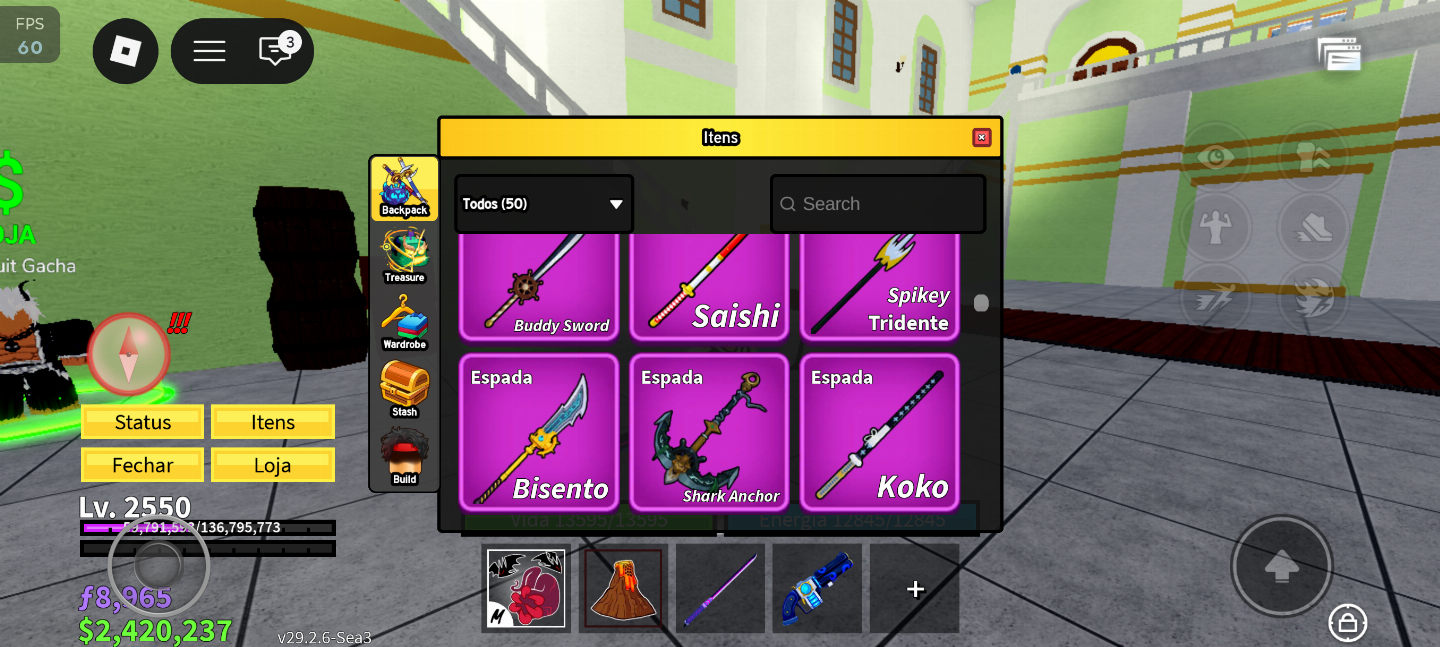 CONTA BLOX FRUITS FRUTAS PERMS & RAÇAS V4, VARIAS GAMEPASSES