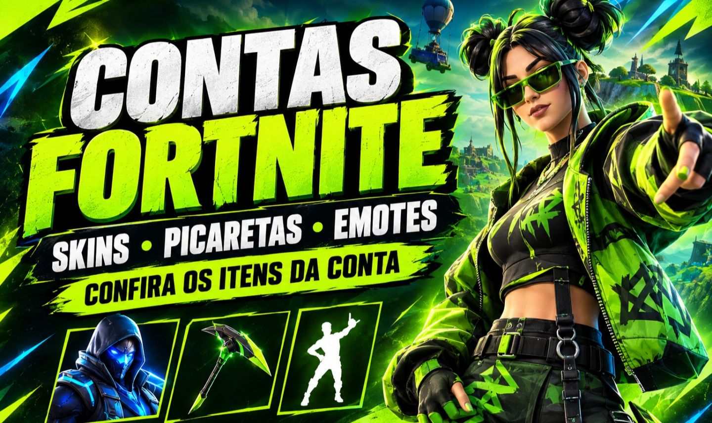 CONTA FORTNITE RARA! 54 SKINS + 119 PICARETAS + 115 EMOTES |