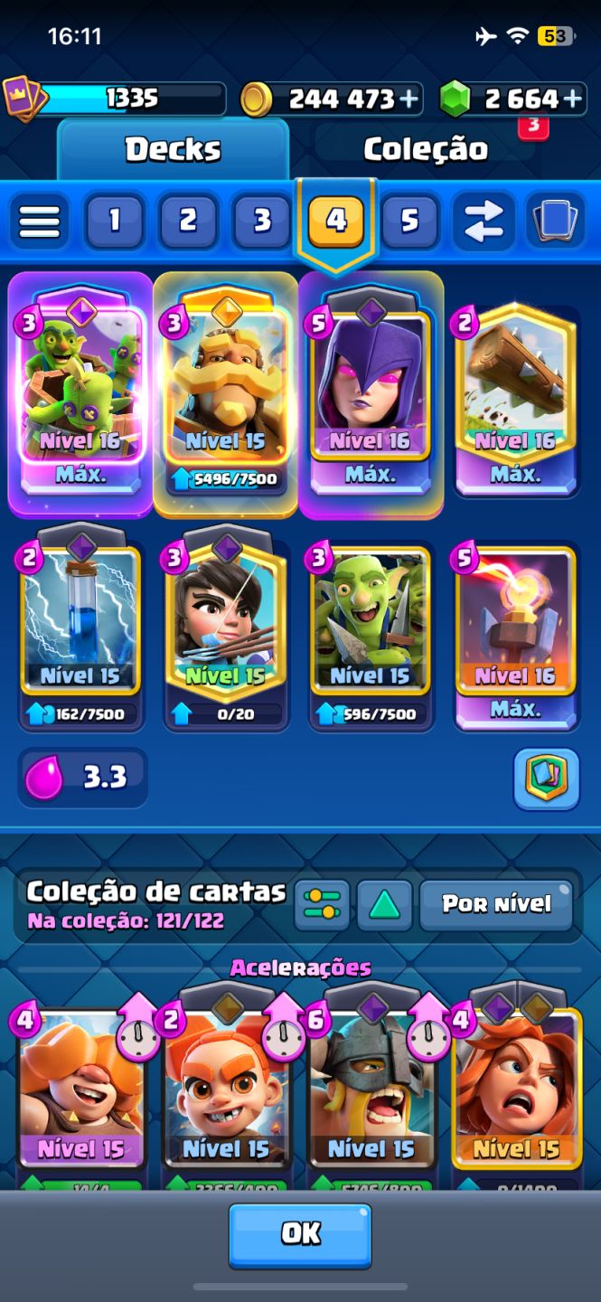 Conta clash royale 10 anos, 10k troféus