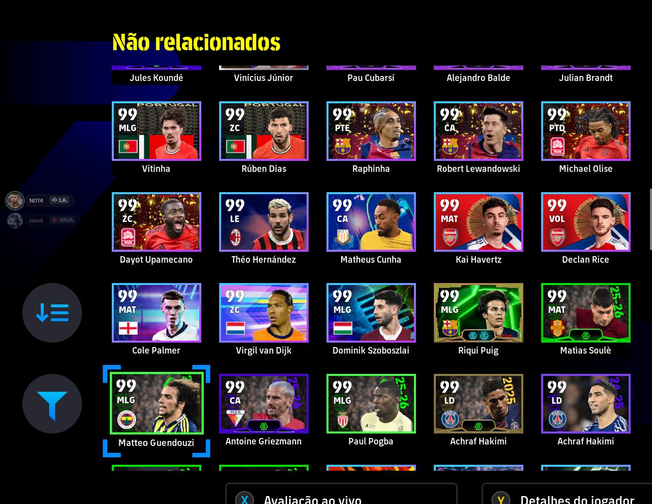 EFOOTBALL STEAM FORÇA 3178 | ADRIANO 105, ALEXANDRE PATO 105, NEYMAR 104 E MUITO
