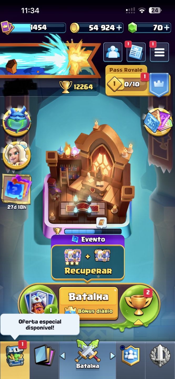 Conta clash royale arena 29 nivel 15
